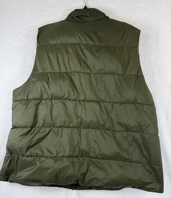 Gap Cold Control Puffer Vest XL Womens Olive Green Full Zip Lightweight Pockets