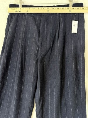 Gap 90s Loose Wool Blend Pants 31x30 Mens Navy Blue Trousers 365 Pleated New NWT