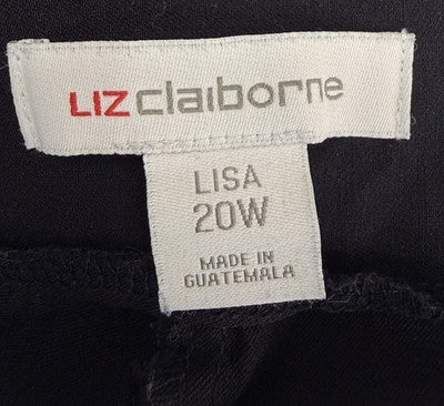 Liz Claiborne Lisa Pants 20W Navy Blue Pull On Womens Plus Size