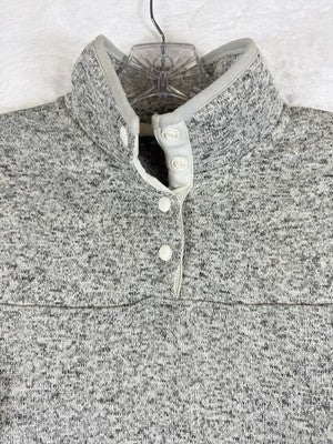 Eddie Bauer Radiator Fleece Womens XS Gray 1/4 Snap Pullover Long Sleeve Tops
