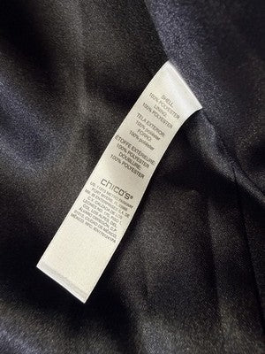 Chicos Shantung Jacket Size 2 Large Womens Black New NWT