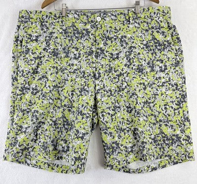 Greg Norman Attack Life Golf Shorts Mens 44 Green Black Print 11”