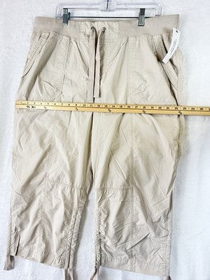 Calvin Klein Performance Capri Pants XL Cargo Pull On Lightweight Tan New