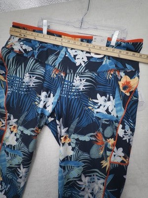 Xersion 3X Leggings Capri High Rise Blue Floral Plus Size Womens Workout New NWT