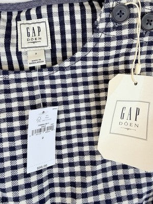 Gap X Doen Dress 2 Blue Gingham Denim Mini Womens Sleeveless New NWT