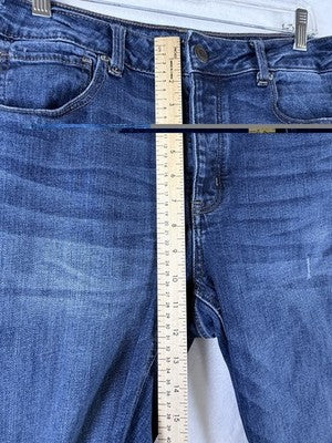 American Eagle Jeans Women 14 Tomgirl Button Fly Blue Denim