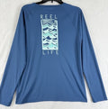 Reel Life Womens Large Top Blue Jax Beach Fishing Long Sleeve UV Shirt