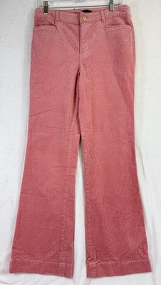 Talbots Corduroy Flare Leg Pants 4 Womens Rose Pink High Waist