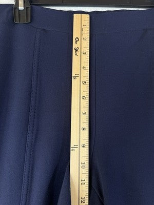 Talbots Ponte Pants XL Petite Navy Blue Knit Pull On Womens