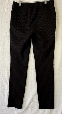 Max Studio Pants Medium Black Pinstriped Knit Pull On Striped Womens