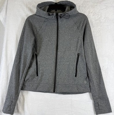 Gap Fit All Elements Hoodie Small Womens Gray Long Sleeve Full Zip Jacket GapFit