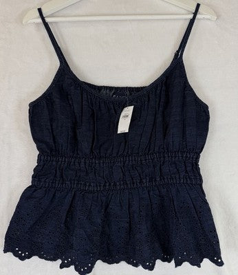 Gap Tops For Women Small Denim Sleeveless Smocked Eyelet Denim Cami New NWT