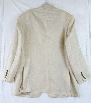 Tasso Elba 100% Linen Jacket Tan XL Mens Beige Blazer