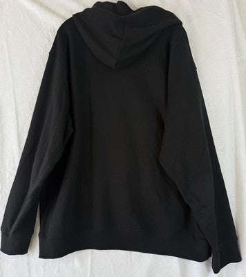 New Balance French Terry Hoodie XL Mens Sweatshirt Black Red Logo 100% Cotton