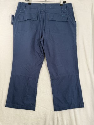 Izod Cropped Pants 14 Womens Blue Ripstop Crop NWT