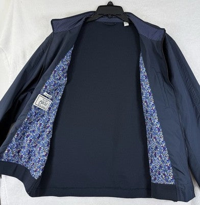 Jos A Bank Golf Jacket XL Blue Tailored Fit 1905 Pockets Full Zip Mens
