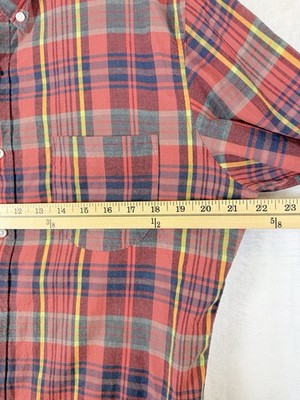 J Crew Indian Madras Shirt Large Slim Fit Plaid Mens Long Sleeve Button Up