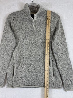 Eddie Bauer Radiator Fleece Womens XS Gray 1/4 Snap Pullover Long Sleeve Tops
