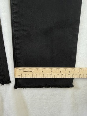 J Crew 9” Demi Boot Crop Jeans 24 Black Denim Womens Raw Hem