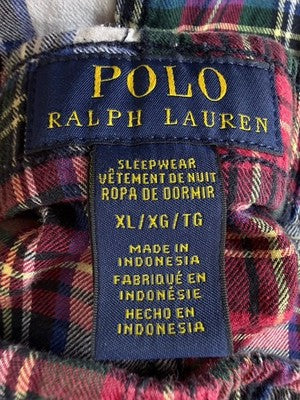 Polo Ralph Lauren XL Pajama Pants Red Plaid 100% Cotton Flannel Mens