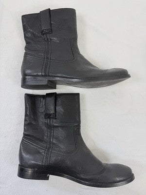 Frye Anna Pull On Boots 6.5 Womens Black Leather Shortie Ankle