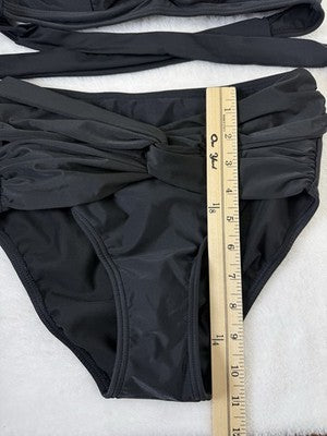 Venus Bikini Set Halter Top 6 High Rise Bottom 4 Black Womens Swim Swimwear New