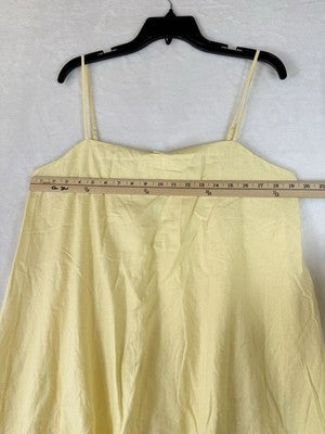Gap Linen Blend Mini Dress Large Tall Bubble Hem Sleeveless Yellow Women New NWT
