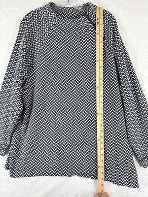 T By Talbots 2X Tops Long Sleeve Mock Neck Pullover Knit Plus Size Blue