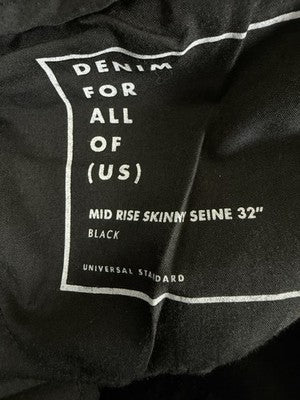 Universal Standard Jeans 16 Long 16L Black Skinny Mid Rise Tall Womens Denim
