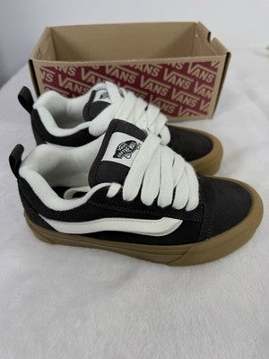 Vans Knu School 4 Mens 5.5 Womens Shoes Dark Brown Suede Leather Sneakers New