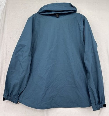 LL Bean Womens Rain Jacket Small Blue Green Hooded Coat Raincoat Packable