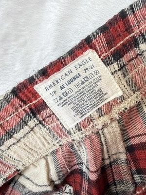 American Eagle Flannel Pajama Pants Small Mens Lounge Pants Red Plaid PJ Sleep