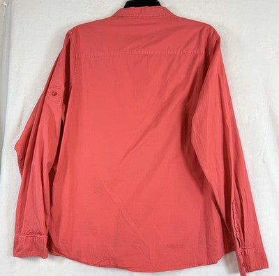 Cabelas Womens Shirt Utility XL Coral Long Sleeve Buttton Up Top