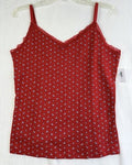 Gap Tank Top Large Tall Women Pointelle Red Floral Baby Doll Sleeveless New NWT