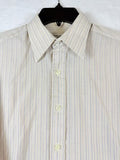 Yves Saint Laurent Shirt Button Up 14.5 32/33 Mens Beige Striped YSL Vintage