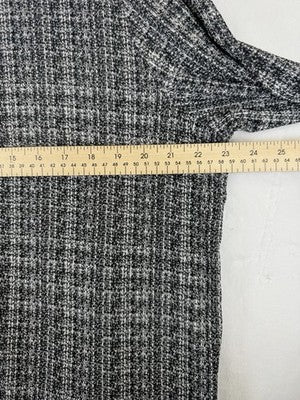 J Jill Wearever Cardigan Large Black White Knit Long Sleeve Womens