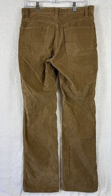 LL Bean Stretch Country Corduroy Pants 32x30 Mens Sepia Brown Straight Leg