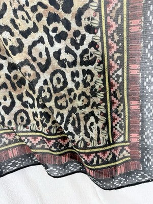 Soft Surroundings Ruana Wrap Shawl Animal Leopard Print Womens *FlawRead