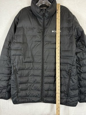 Columbia Puffer Jacket Men Large Black Down Lake 22