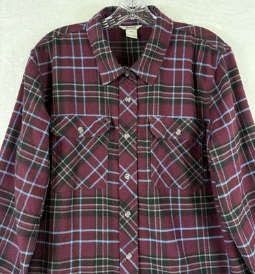 Duluth Trading Flannel Shirt XXL Women’s Purple Plaid Long Sleeve Shirt Top