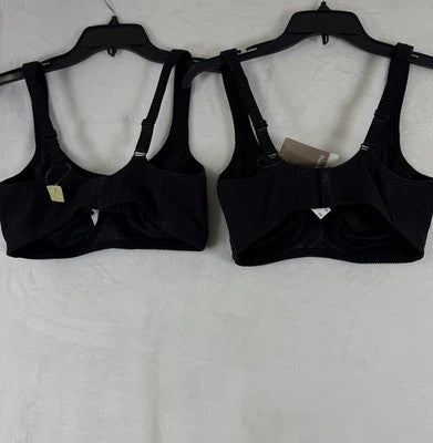 Ameona Bra 38C Mona Mastectomy Black Wire Free Wireless NWT