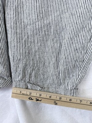 J Crew Linen Pants 16 Black White Striped Pull On Womens