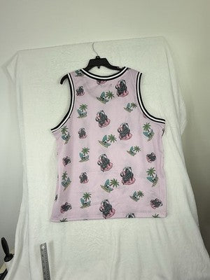 Men’s XL Tank Top Large Shorts Set Pink Skulls Grim Reaper Sleeveless Shirt