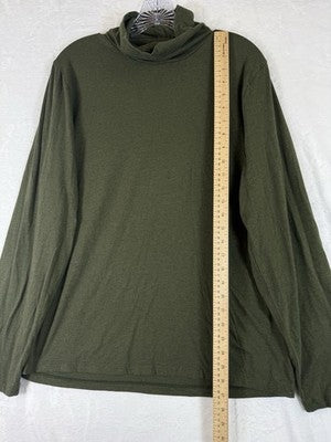 J Crew Turtleneck Top XXL Green Knit Long Sleeve Womens