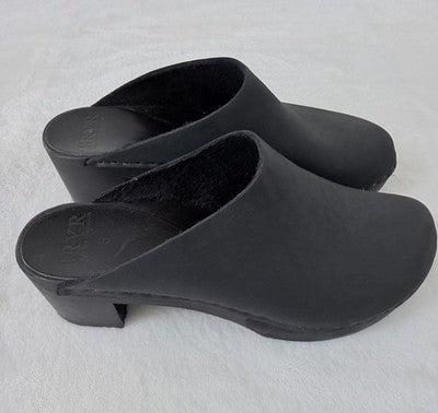 BRYR Clogs 35 Black Worker Leather Womens 5 Shoes Made In San Francisco USA