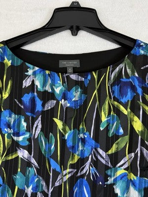 The Limited Top Medium Long Sleeve Bell Sleeve Black Floral Print Blouse Womens