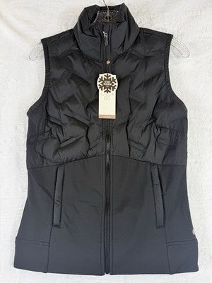 Calia Puffer Vest XS Black Womens Run Running Cold Dash Full Zip New NWT