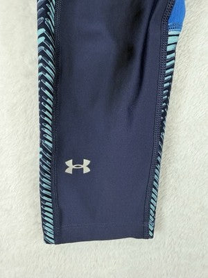 Under Armour Leggings Women Small Compression HeatGear Blue Capri
