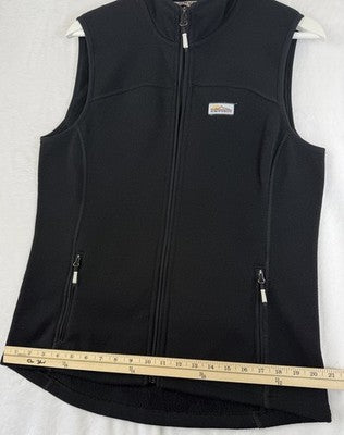 Orvis Sweater Fleece Vest Medium Womens Black Full Zip