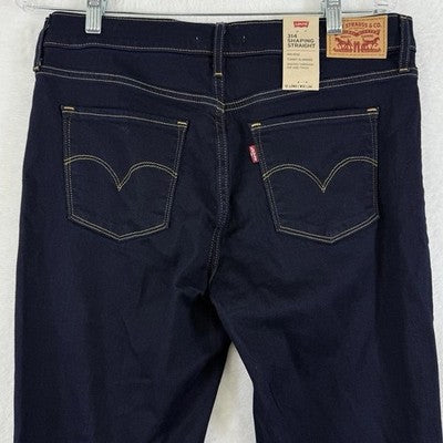 Levis Jeans Women Size 31 12 Long 313 Shaping Straight Leg Dark Blue Levi’s NWT